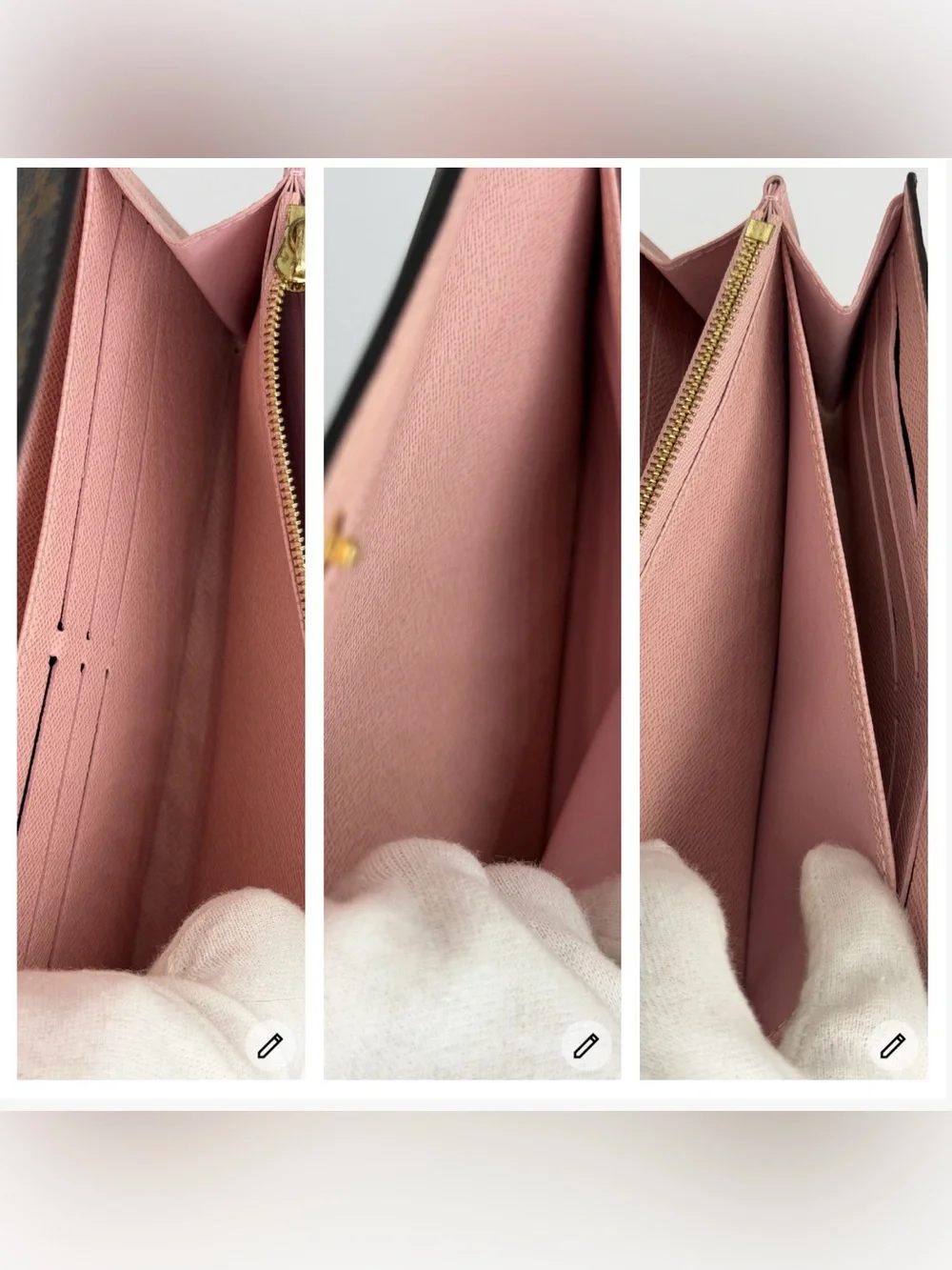 LV Sarah Monogram Canvas w/Pink interior Wallet Full Set w/Box Dust Bag and COA - Picture 9 of 10